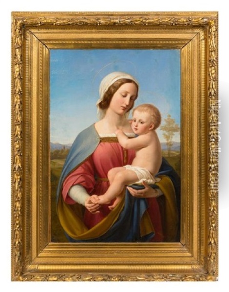 Madonna And Child Oil Painting - Johann Peter Molitor