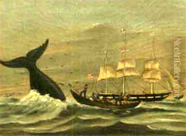 Whaling In The Marqueses Islands Oil Painting - William Haskell Coffin