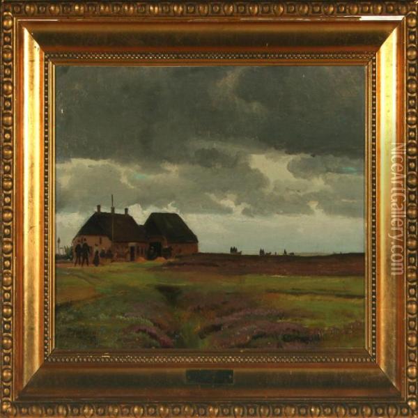 Sunds Kro Oil Painting - Hans Ludvig Smidth