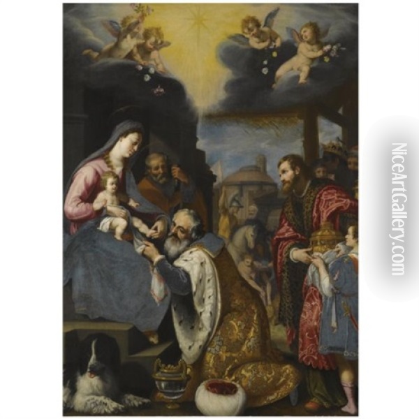 The Adoration Of The Magi Oil Painting - Lodovico (Il Cigoli) Cardi