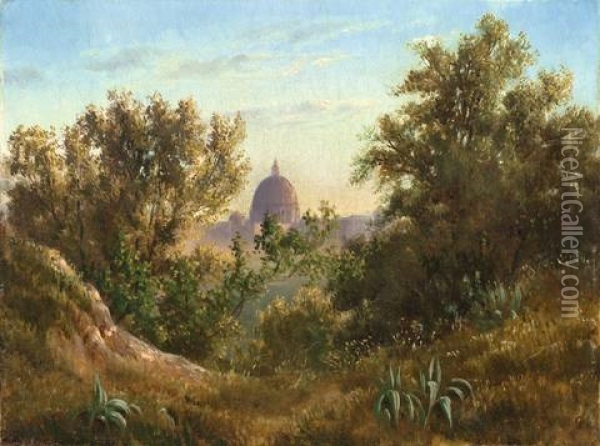 Ausblick Auf Den Petersdom Oil Painting - Thorald Laessoe