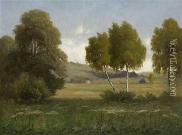 Landschaft Mit Birken Oil Painting - Franz Reder-Broili