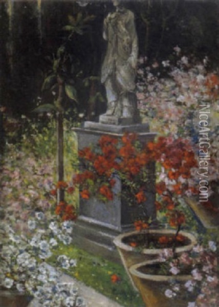 Blumengarten Oil Painting - Hugo Charlemont