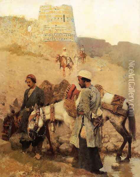 Traveling In Persia Oil Painting - Edwin Lord Weeks