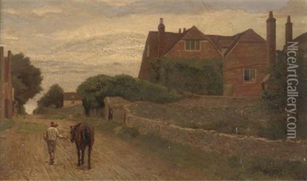 A Horse And Groom Returning To The Stable Oil Painting - Philip Norman