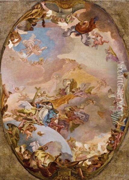 Der Triumph Des Glaubens Oil Painting - Lorenzo Baldissera Tiepolo