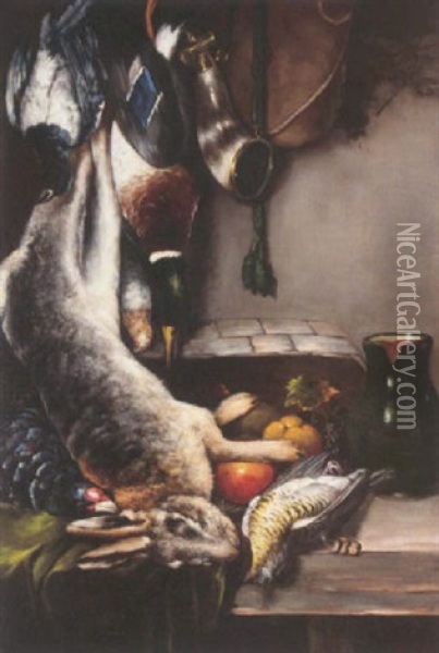 Still Life With Game Oil Painting - Nicolai Vokos