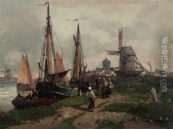 The Coast Of Northern France Oil Painting - Jules Achille Noel