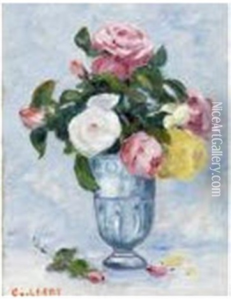 Roses Dans Un Vase Oil Painting - Narcisse Guilbert