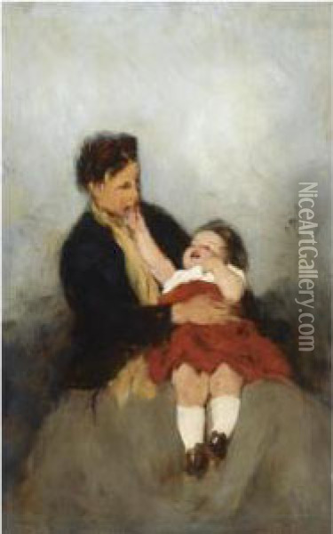 Mother And Child Oil Painting - Nicholaos Gysis