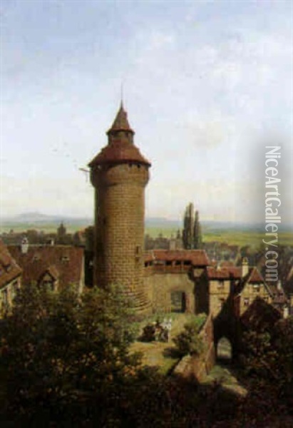 Die Kaiserburg Zu Nurnberg Oil Painting - Albert Schwendy