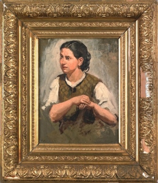 Portrait Of A Woman Oil Painting - Carl Kronberger