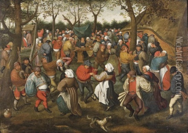 The Wedding Dance Oil Painting - Marten van Cleve the Elder