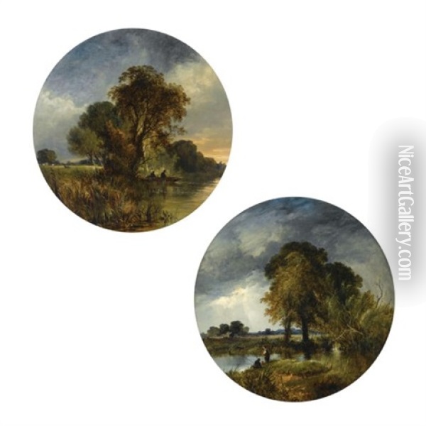 River Landscapes (pair) Oil Painting - Sidney Richard Percy