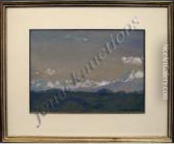 Wind River Nevada Oil Painting - Arthur Bowen Davies