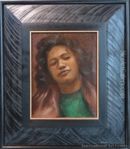 Maori Girl Oil Painting - Vera Cummings