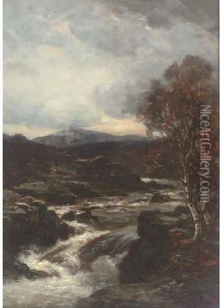 After the rain, evening on the Usk Oil Painting - Allan Ramsay