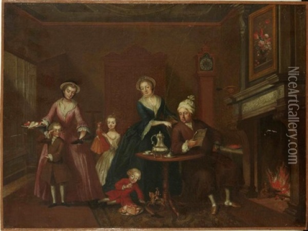 La Distribution Des Cadeaux A La Saint Nicolas Dans La Famille Imperiale Oil Painting - Marie (Archduchess) Christine