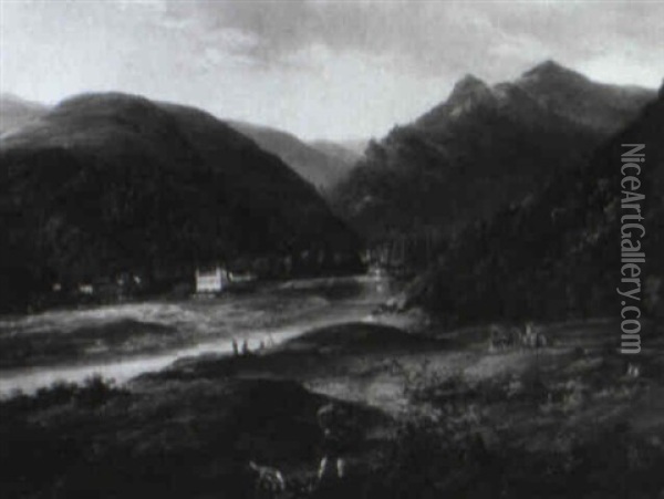 Sommerliche Landschaft In Der S,chsischen Schweiz Oil Painting - Johann Theodor Eusebius Faber