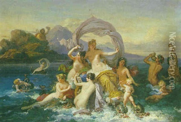 Le Triomphe D'amphitrite Oil Painting - Leopold-Louis Robert