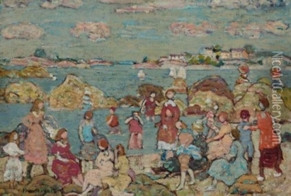 The Seashore Oil Painting - Maurice Prendergast