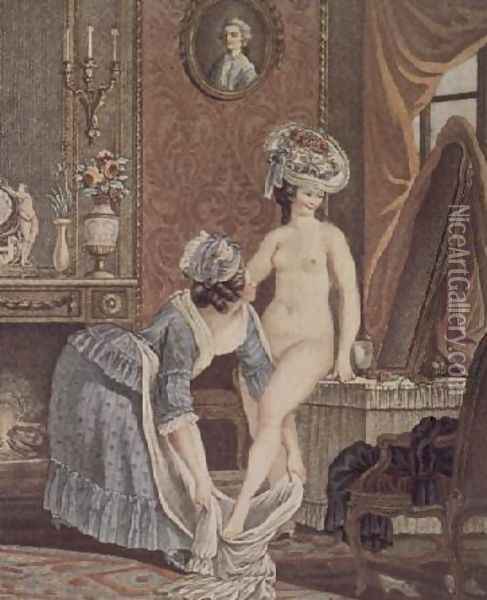 La Toilette Oil Painting - Nicolas Rene Jollain