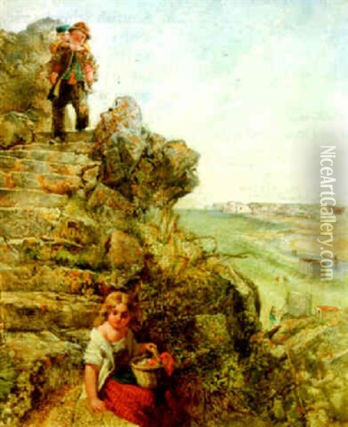 The Old Steps Oil Painting - James Clarke Hook