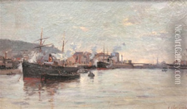 Port De Hollande Oil Painting - Fernand Marie Eugene Legout-Gerard