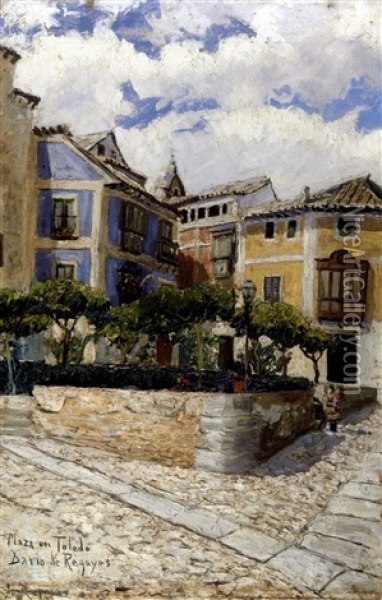 Una Plaza De Toledo Oil Painting - Dario de Regoyos