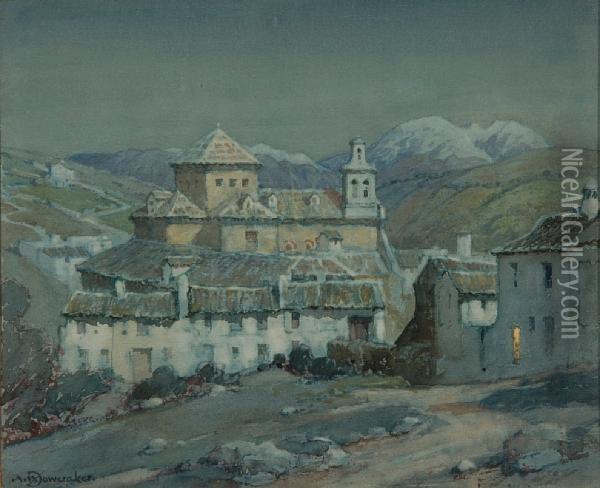 A Spanish Village By Moonlight Oil Painting - Albert Moulton Foweraker