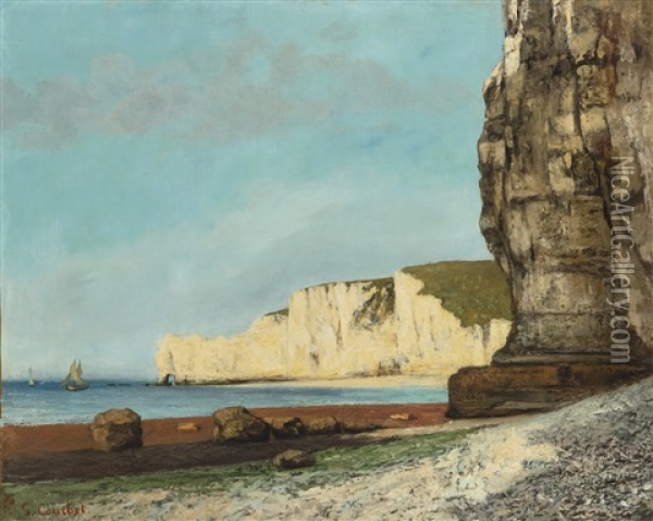 Etretat: Les Falaises Oil Painting - Gustave Courbet