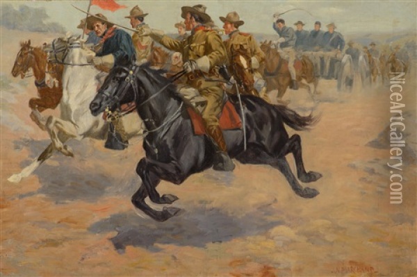 Rough Riders Cavalry Oil Painting - John (Norval) Marchand