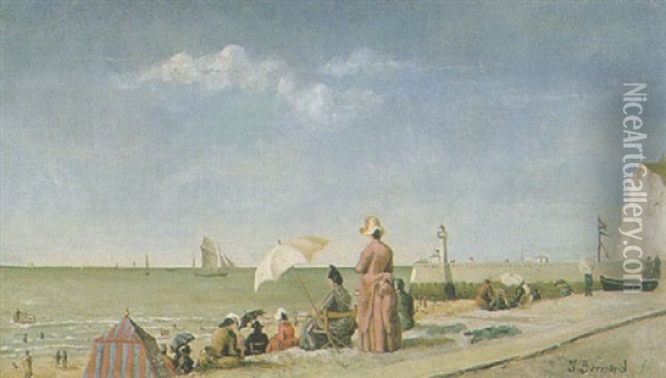 Personages Sur La Plage Oil Painting - Joseph Bernard