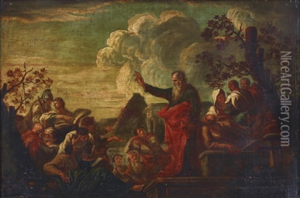 Saint Paul In Lystra Preaching Oil Painting - Giovanni Ghisolfi