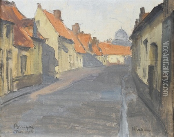 Sonnige Strassenpartie Oil Painting - Ernest Hiram Bruelhart