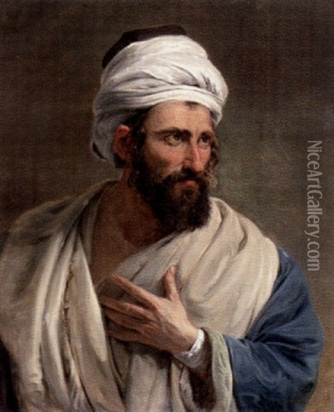 Man I Turban Oil Painting - Jan Willem Pieneman