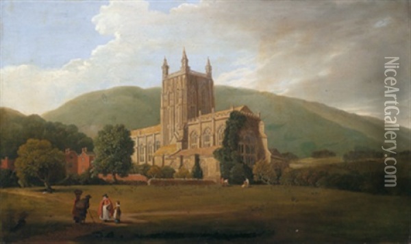 Blick Auf Eine Kathedrale In Einer Hugeligen Landschaft Oil Painting - Joseph Farington