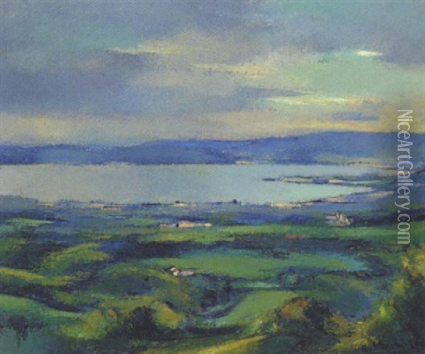 Landschaft Oil Painting - Egge (eugen) Sturm-Skrla