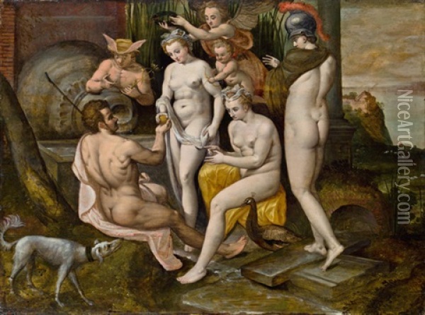 Das Urteil Des Paris Oil Painting - Frans Floris the Elder