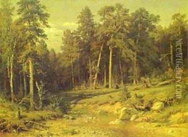 Pine Forest In Viatka Province 1872 Oil Painting - Ivan Shishkin