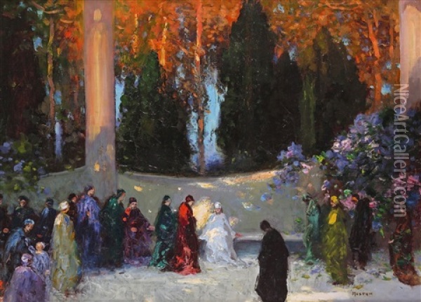 The Audience Oil Painting - Thomas Edwin Mostyn