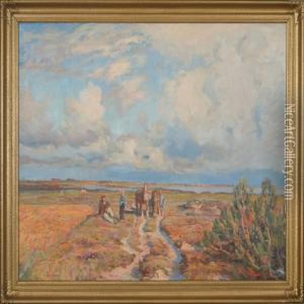 A Rest In The Afternoon Sun Oil Painting - Borge C. Nyrop