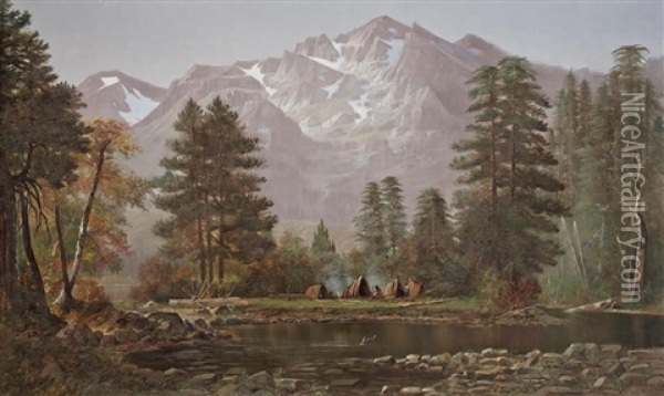 Mount Tallac, South Of Lake Tahoe Oil Painting - Edwin Deakin