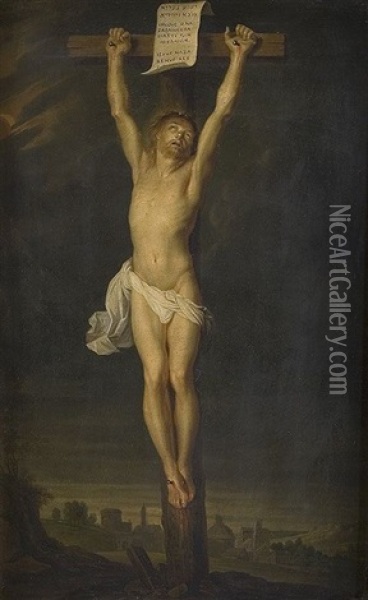 Jesus Am Kreuz Oil Painting - Balthasar Beschey