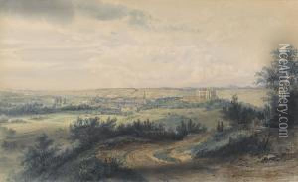 Weite Landschaft Mit Blick Auf Eine Stadt Oil Painting - Pieter Francis Peters