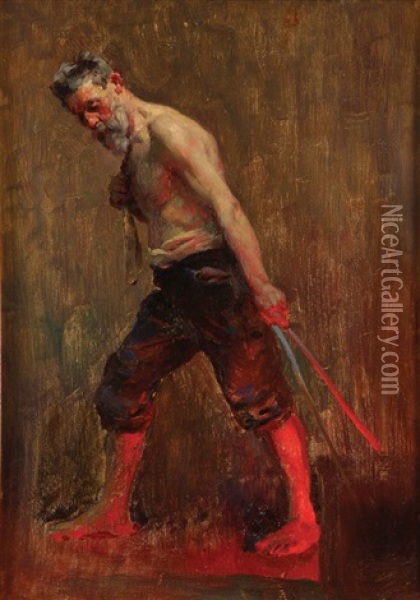 Foundry Worker Oil Painting - Erich Kips