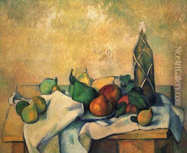 Still life, Rumfla Oil Painting - Paul Cezanne