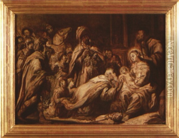 Adoration Des Mages Oil Painting - Anthonis Sallaert