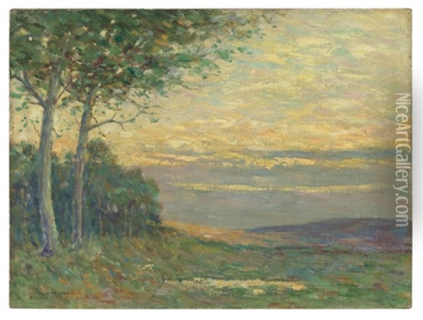 Evening, Nutley, New Jersey Oil Painting - Arthur Hoeber
