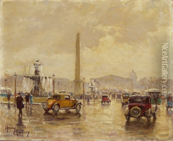 Place De La Concorde Paris Oil Painting - Henri Malfroy-Savigny